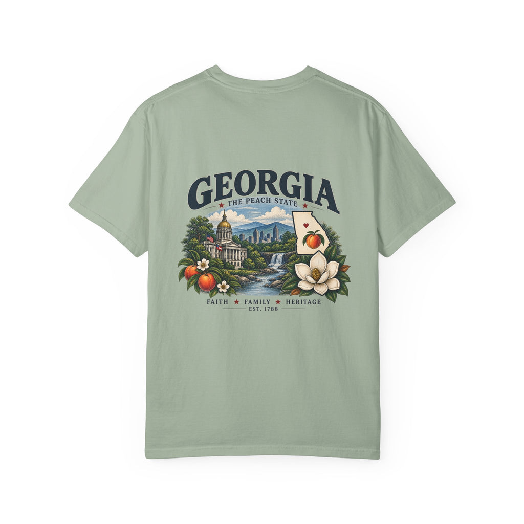 Georgia State T-Shirt — 'The Peach State' Scenic Back Print