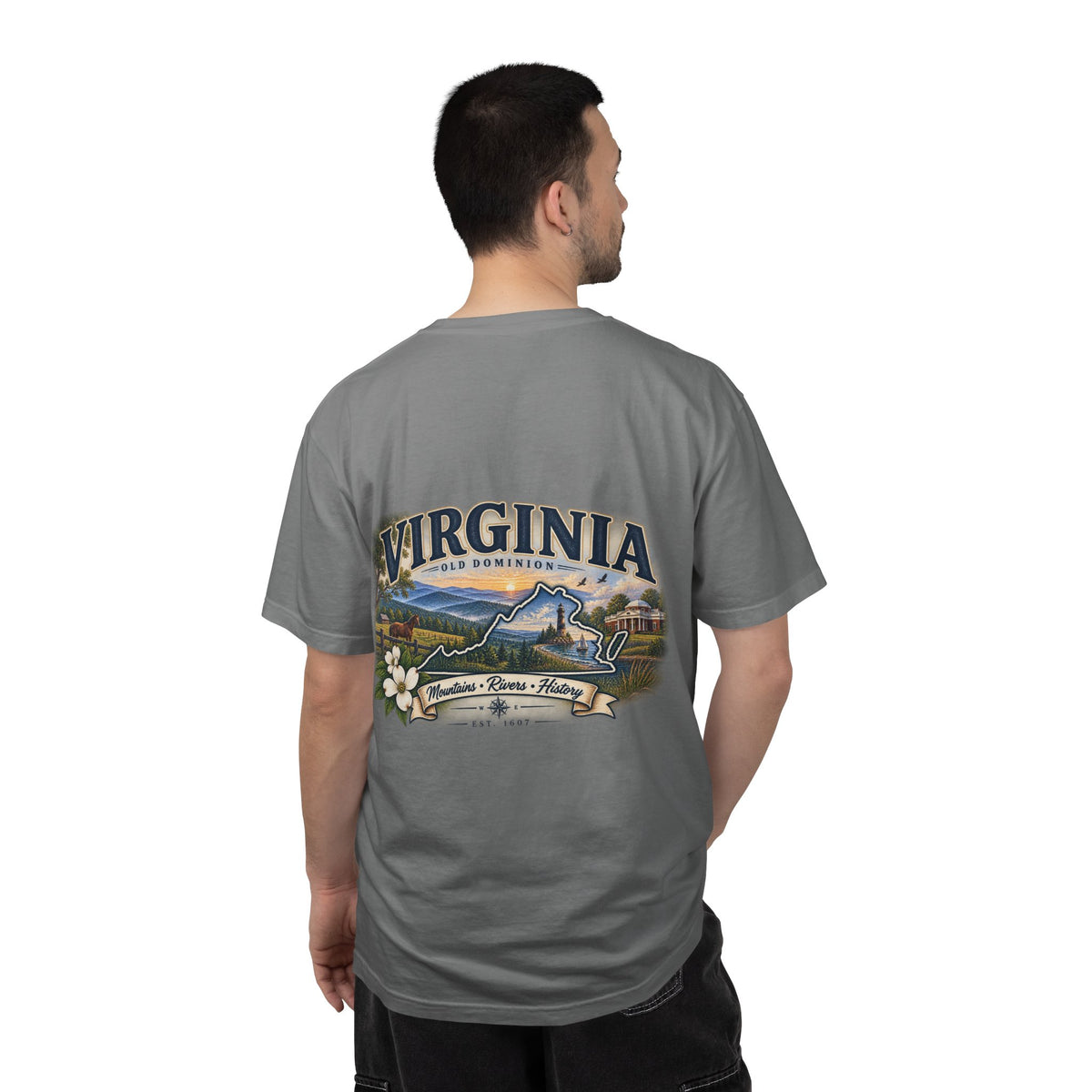 Virginia Scenic T-Shirt — Retro State Pride Design