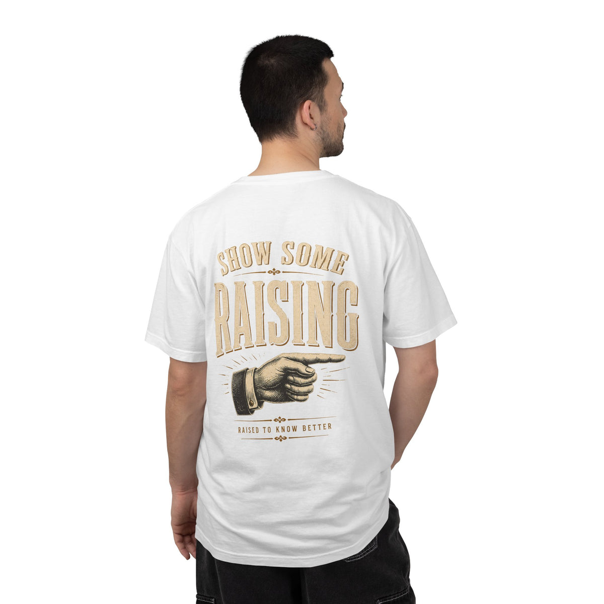 Show Some Raising T-Shirt — Vintage Pointing Hand Family Pride Tee