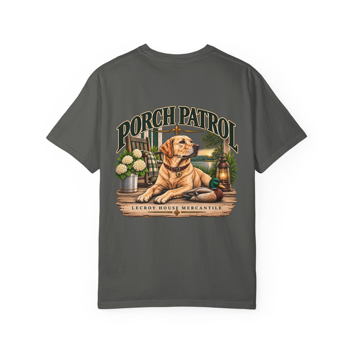 Porch Patrol Dog T-Shirt – Vintage Labrador Graphic Tee