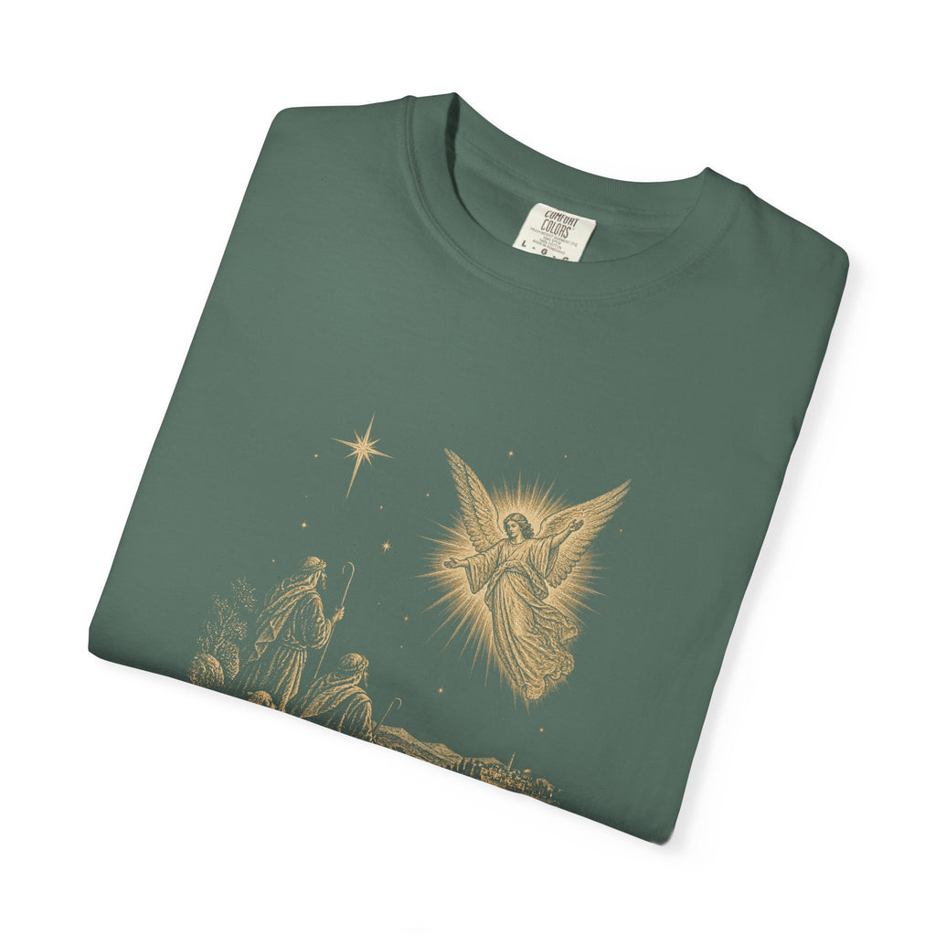 Shepherds Heard First T-Shirt — Nativity Scene Graphic Tee