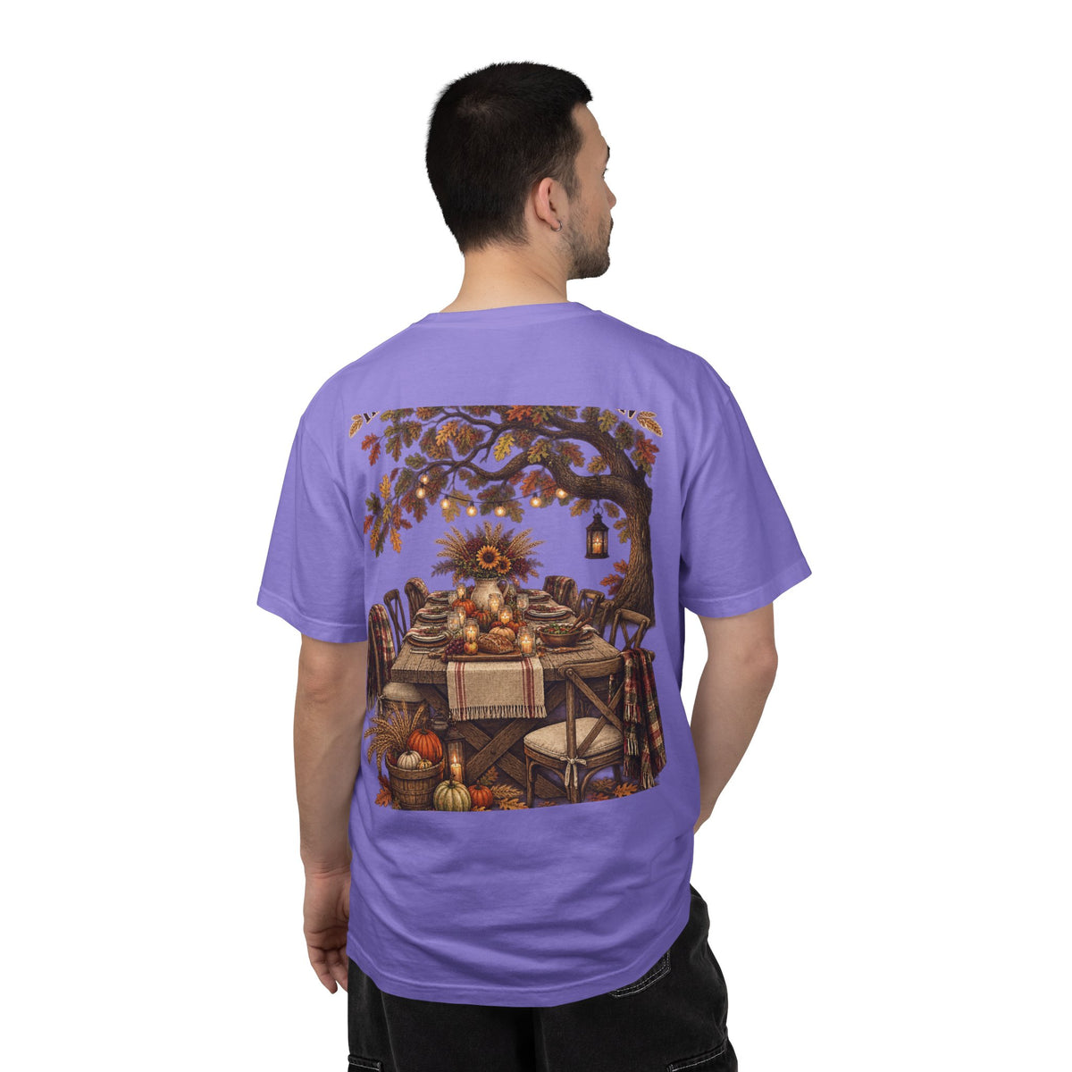 Autumn Harvest T-Shirt — Thanksgiving Rustic Table Fall Pumpkin Graphic