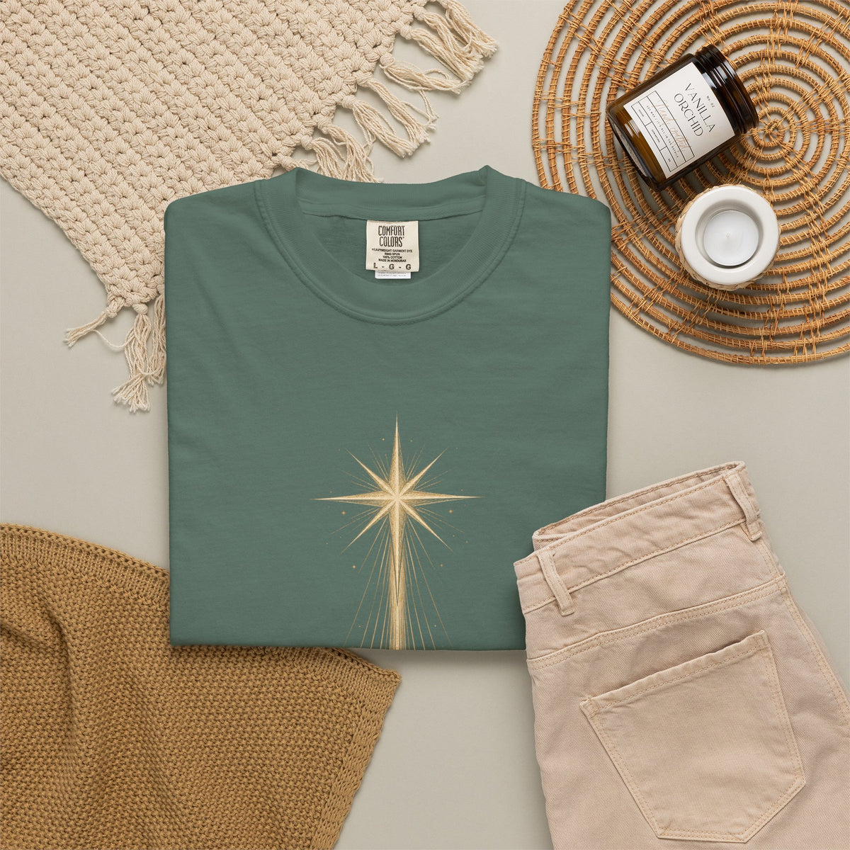 The Light Came Down T-Shirt — Nativity Christmas Star Tee