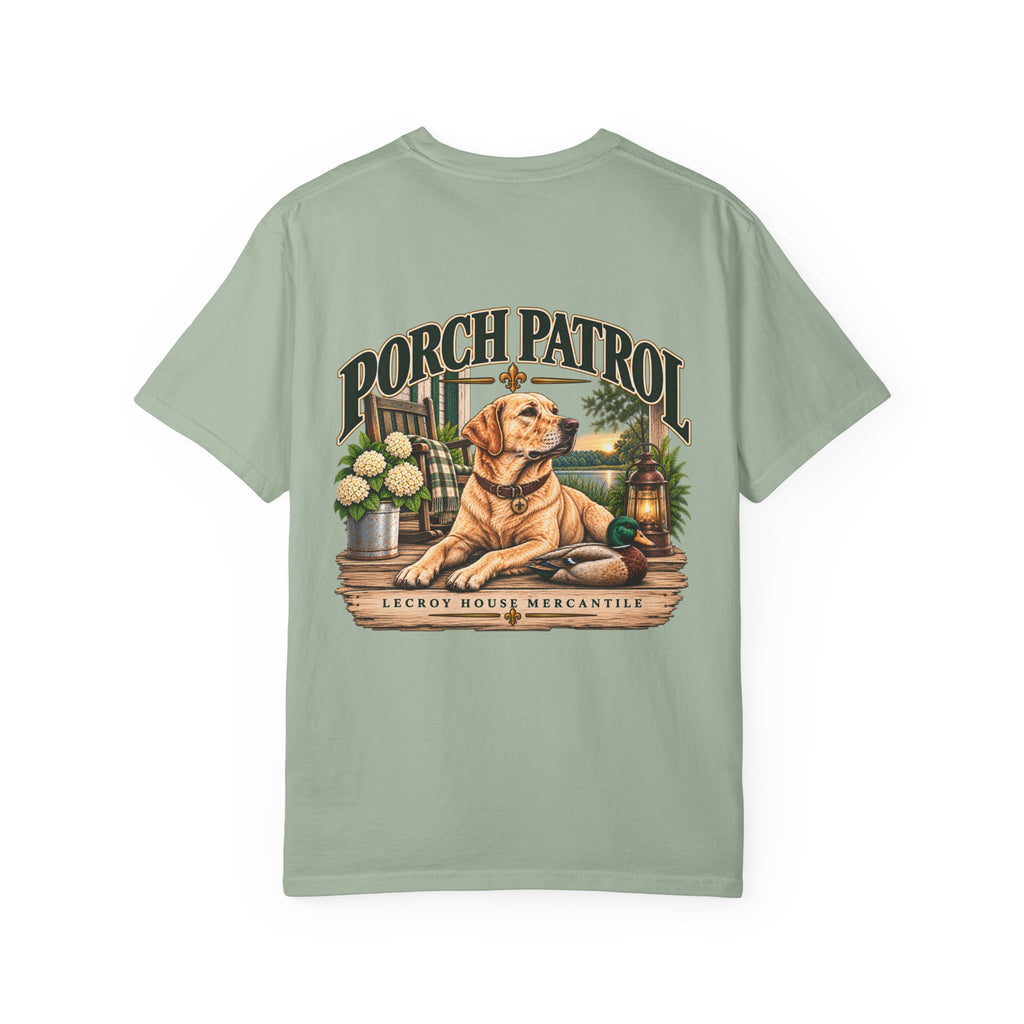 Porch Patrol Dog T-Shirt – Vintage Labrador Graphic Tee