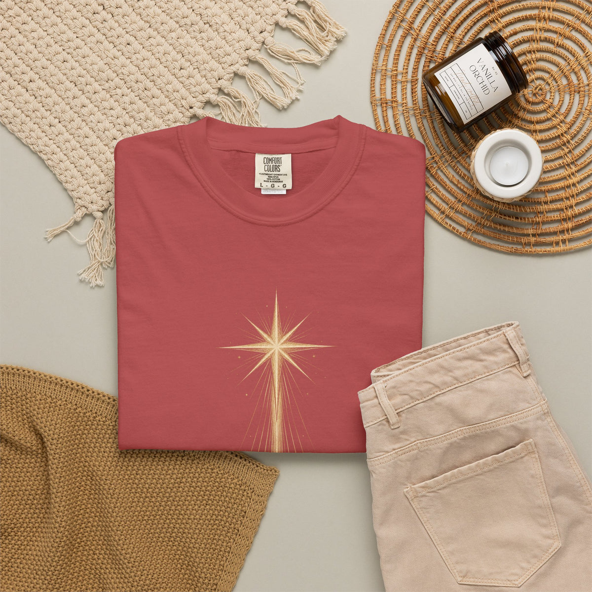 The Light Came Down T-Shirt — Nativity Christmas Star Tee