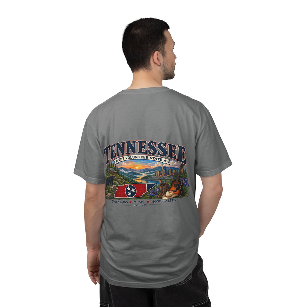 Tennessee Scenic T-Shirt — "Tennessee The Volunteer State" Vintage Travel Tee