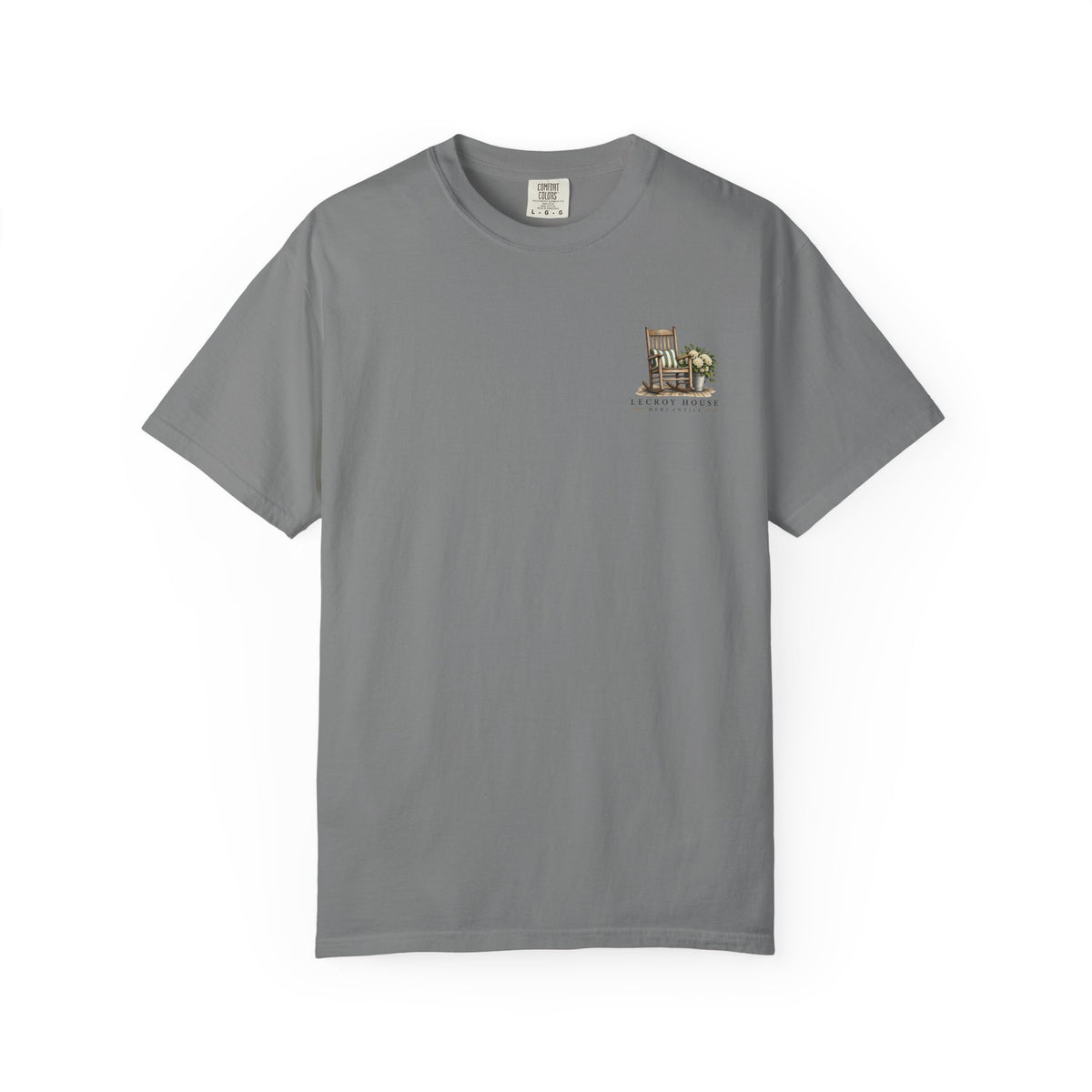Come On In Porch T-Shirt — "Come On In, We'll Find You a Chair" Relaxed Front-Pocket Tee