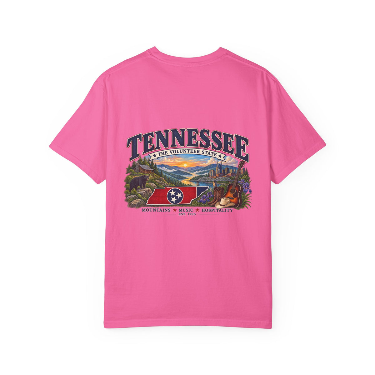 Tennessee Scenic T-Shirt — "Tennessee The Volunteer State" Vintage Travel Tee