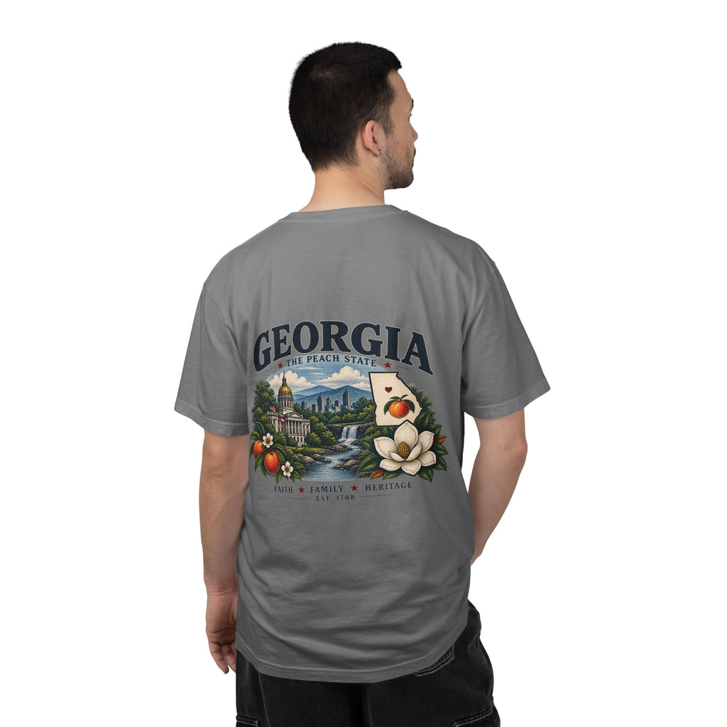 Georgia State T-Shirt — 'The Peach State' Scenic Back Print