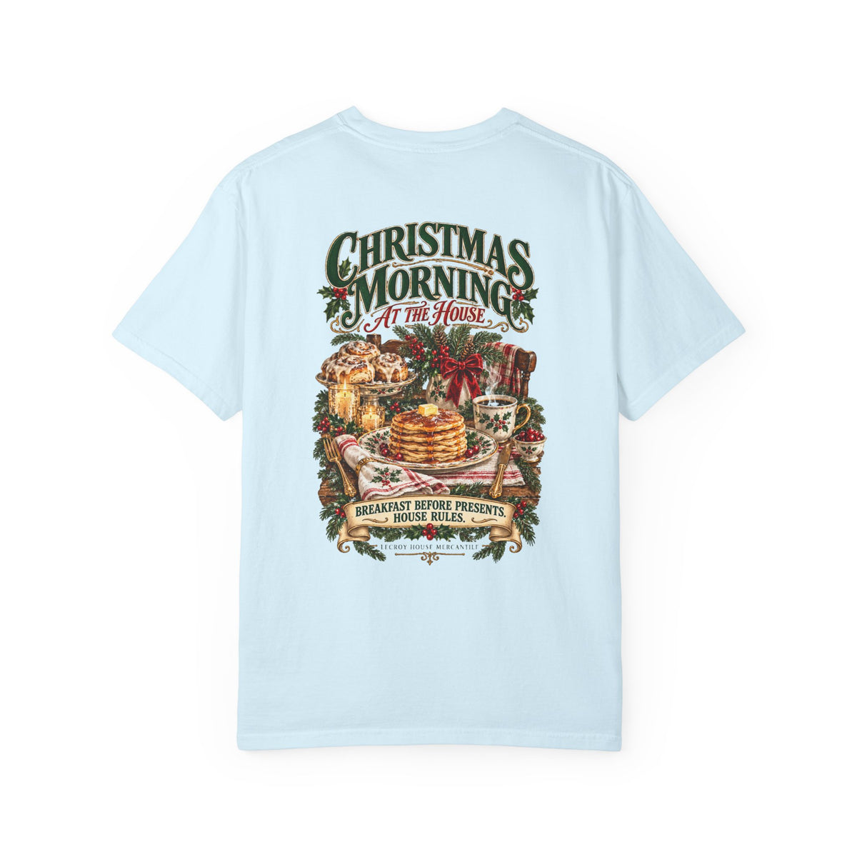 Christmas Morning Tee — Holiday Breakfast & Presents Graphic T-Shirt