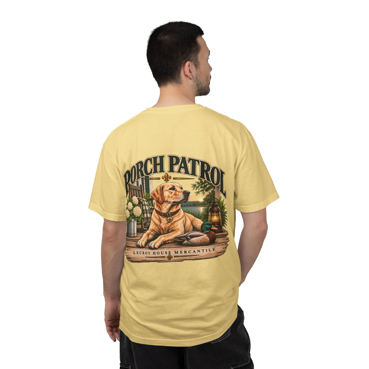 Porch Patrol Dog T-Shirt – Vintage Labrador Graphic Tee