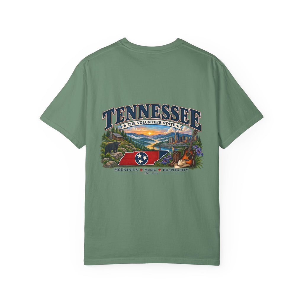 Tennessee Scenic T-Shirt — "Tennessee The Volunteer State" Vintage Travel Tee