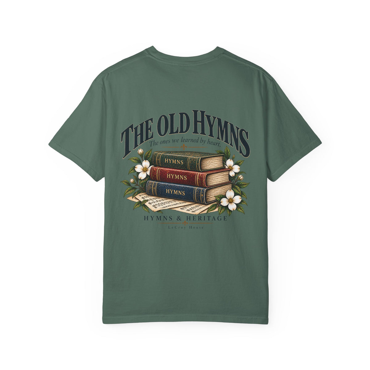 The Old Hymns T-Shirt — Vintage Hymnal Stack Christian Music Tee