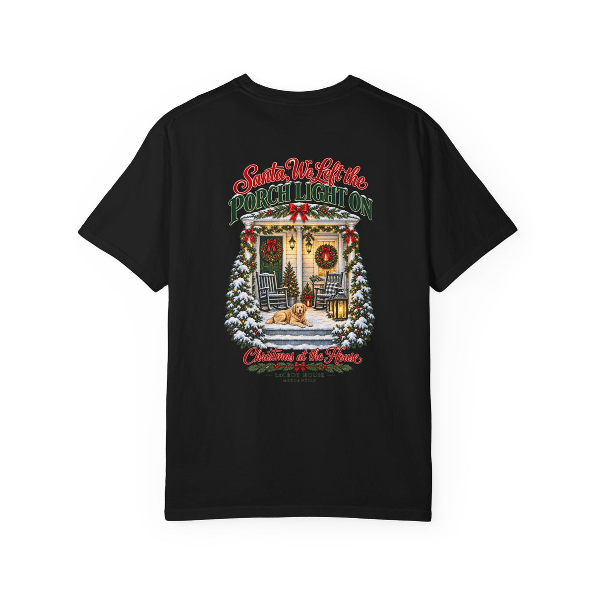 Christmas Porch Lantern T-Shirt — "Santa, We Left the Porch Light On" Holiday Tee