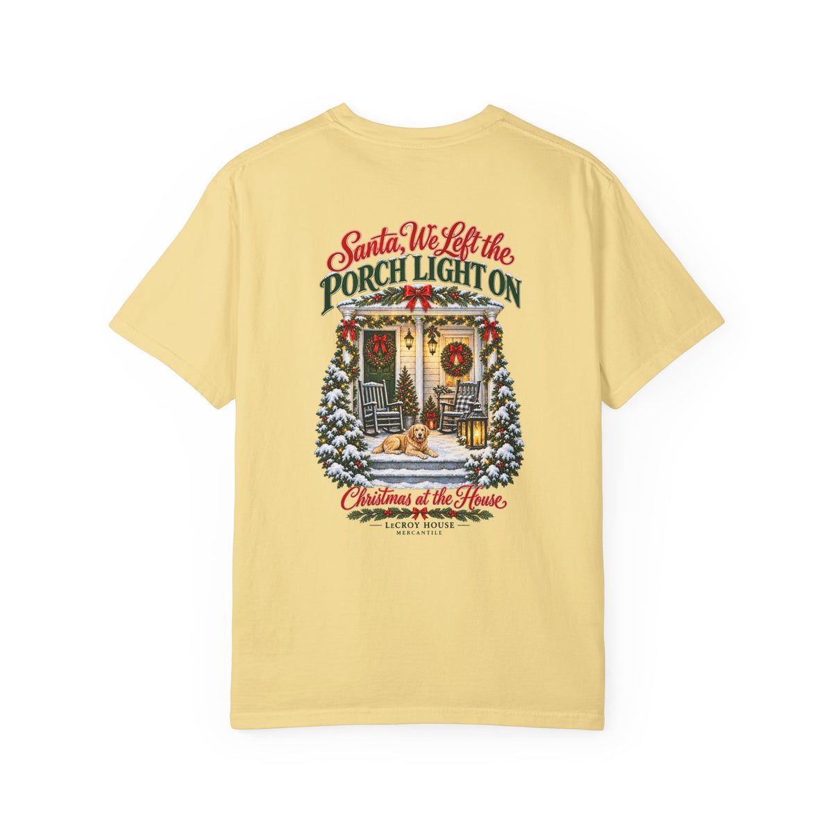 Christmas Porch Lantern T-Shirt — "Santa, We Left the Porch Light On" Holiday Tee