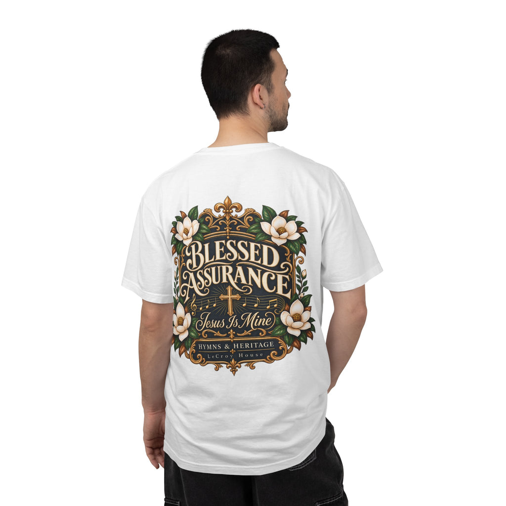 Blessed Assurance T-Shirt — "Jesus Is Mine" Floral Christian Tee