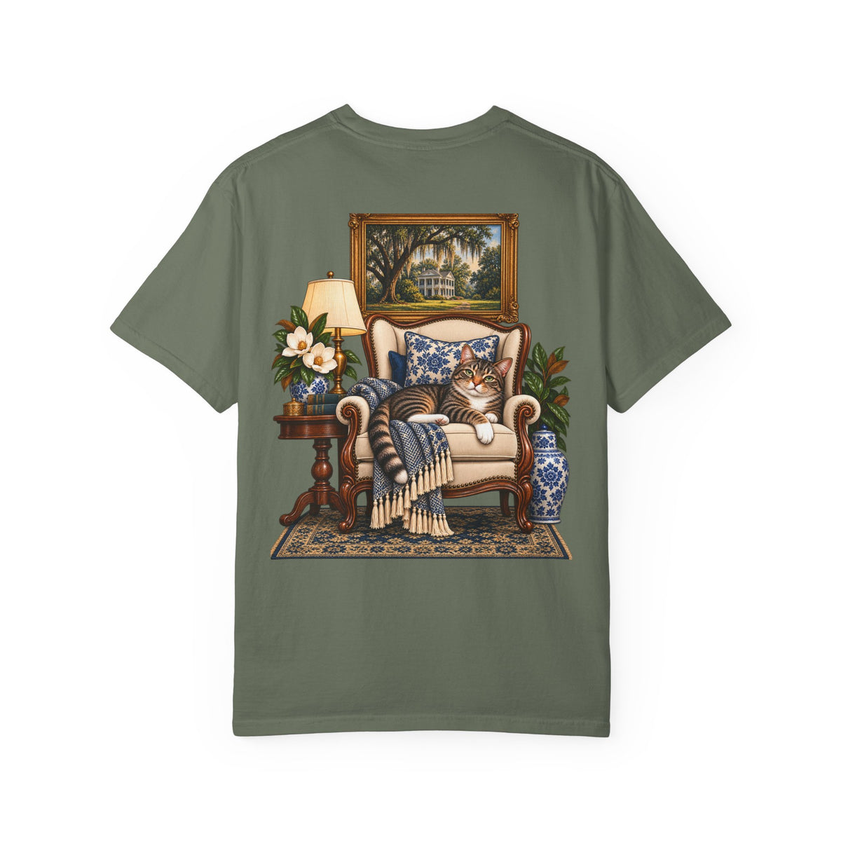 T-Shirt — Cozy Cat Lounge Graphic ("House Cat")
