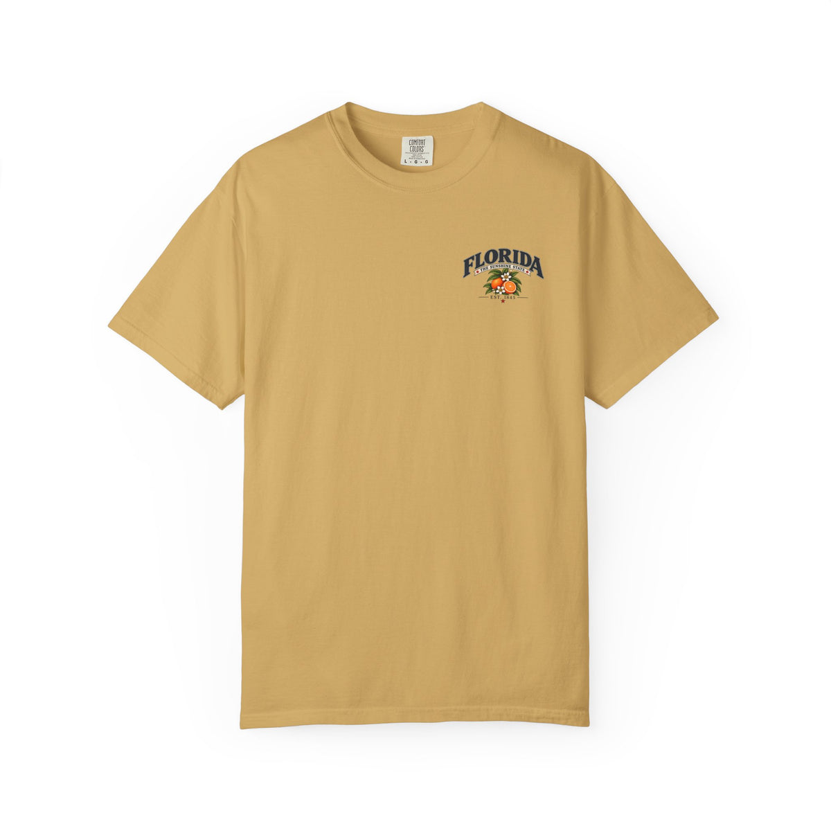 Florida Vintage Beach T-Shirt — Retro Sunset Palm & Orange Graphic