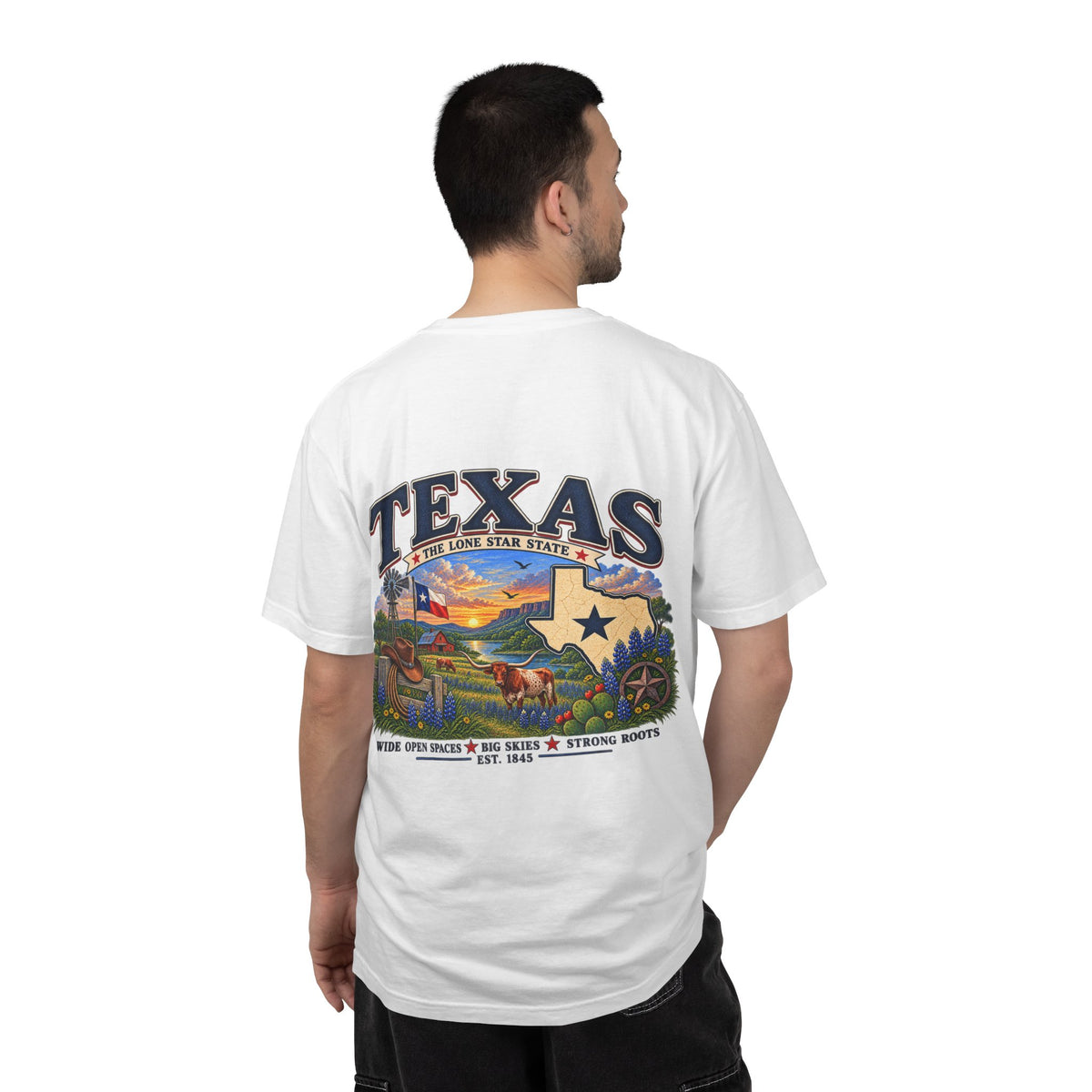 Texas Vintage Graphic T-Shirt — Lone Star State Scenic Design