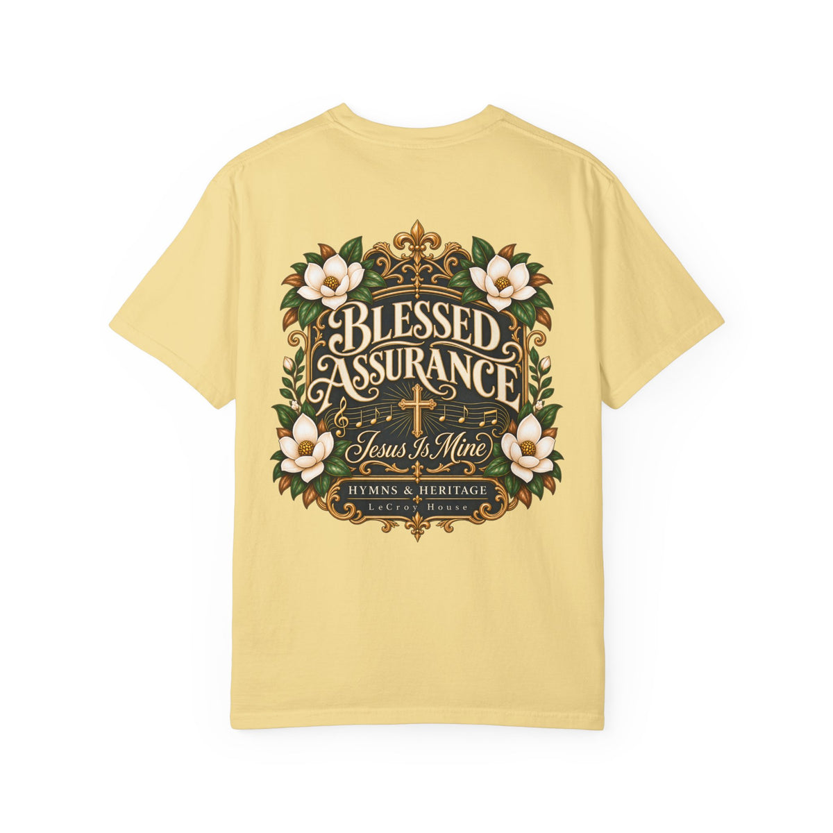 Blessed Assurance T-Shirt — "Jesus Is Mine" Floral Christian Tee