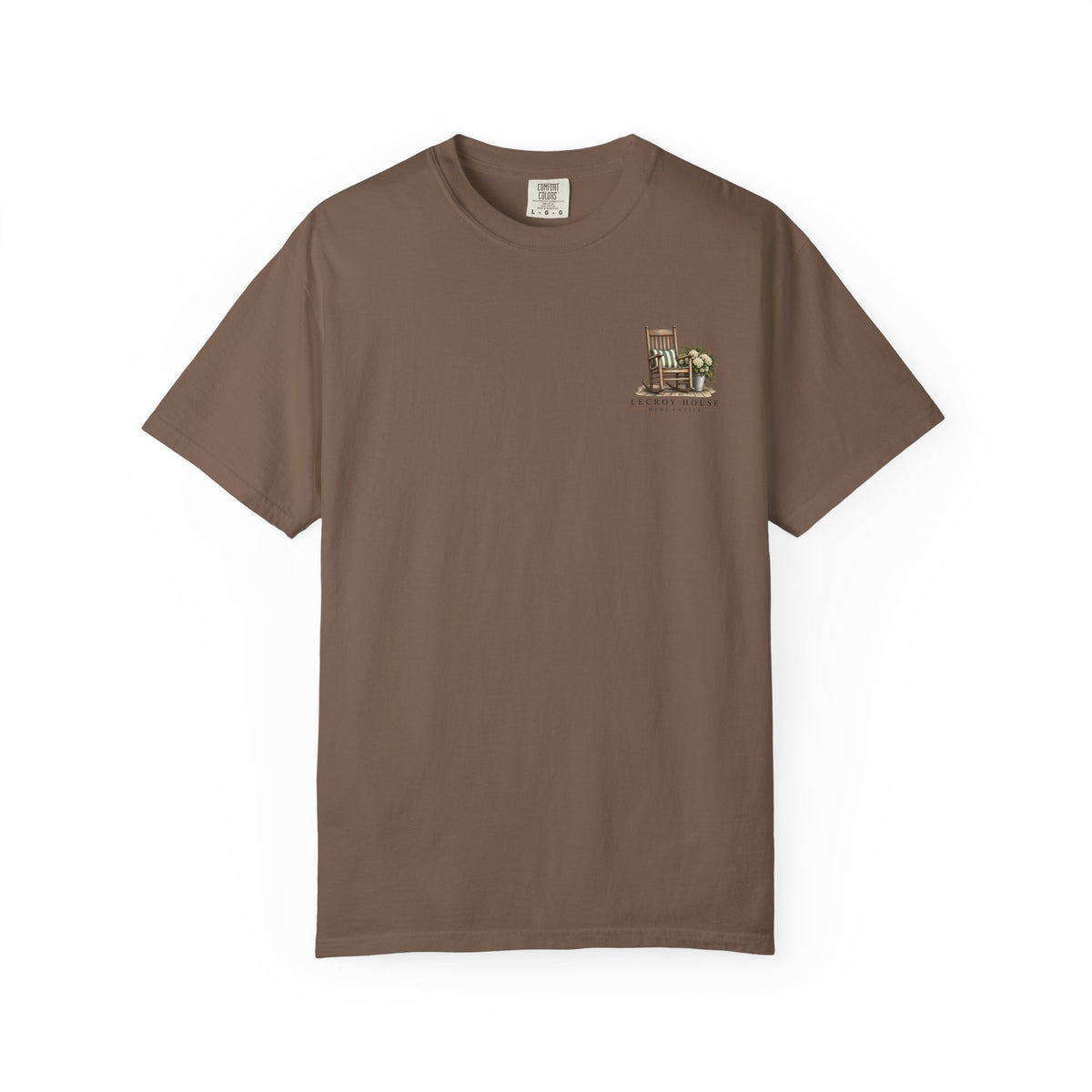 Come On In Porch T-Shirt — "Come On In, We'll Find You a Chair" Relaxed Front-Pocket Tee