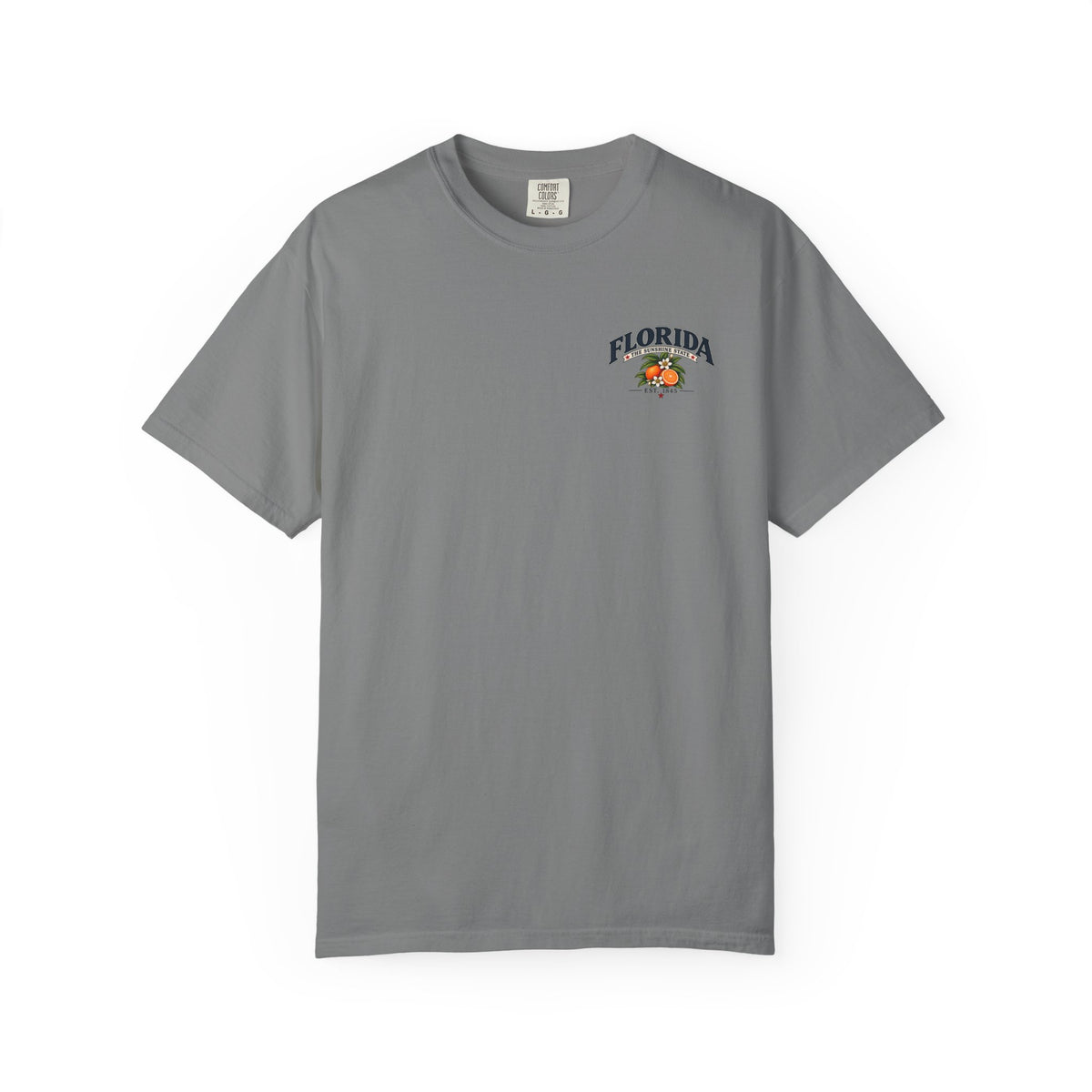 Florida Vintage Beach T-Shirt — Retro Sunset Palm & Orange Graphic