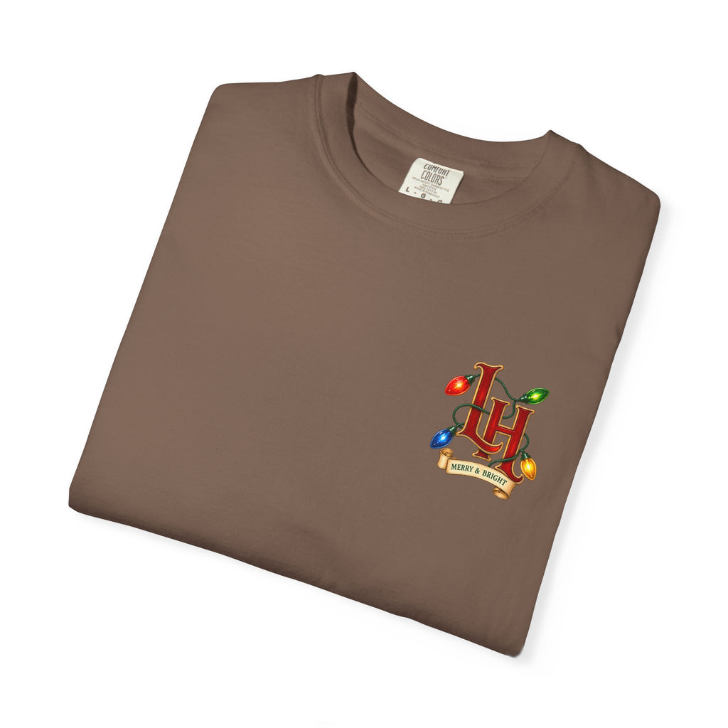 Merry & Bright Holiday T-Shirt — Christmas Lights Graphic Tee