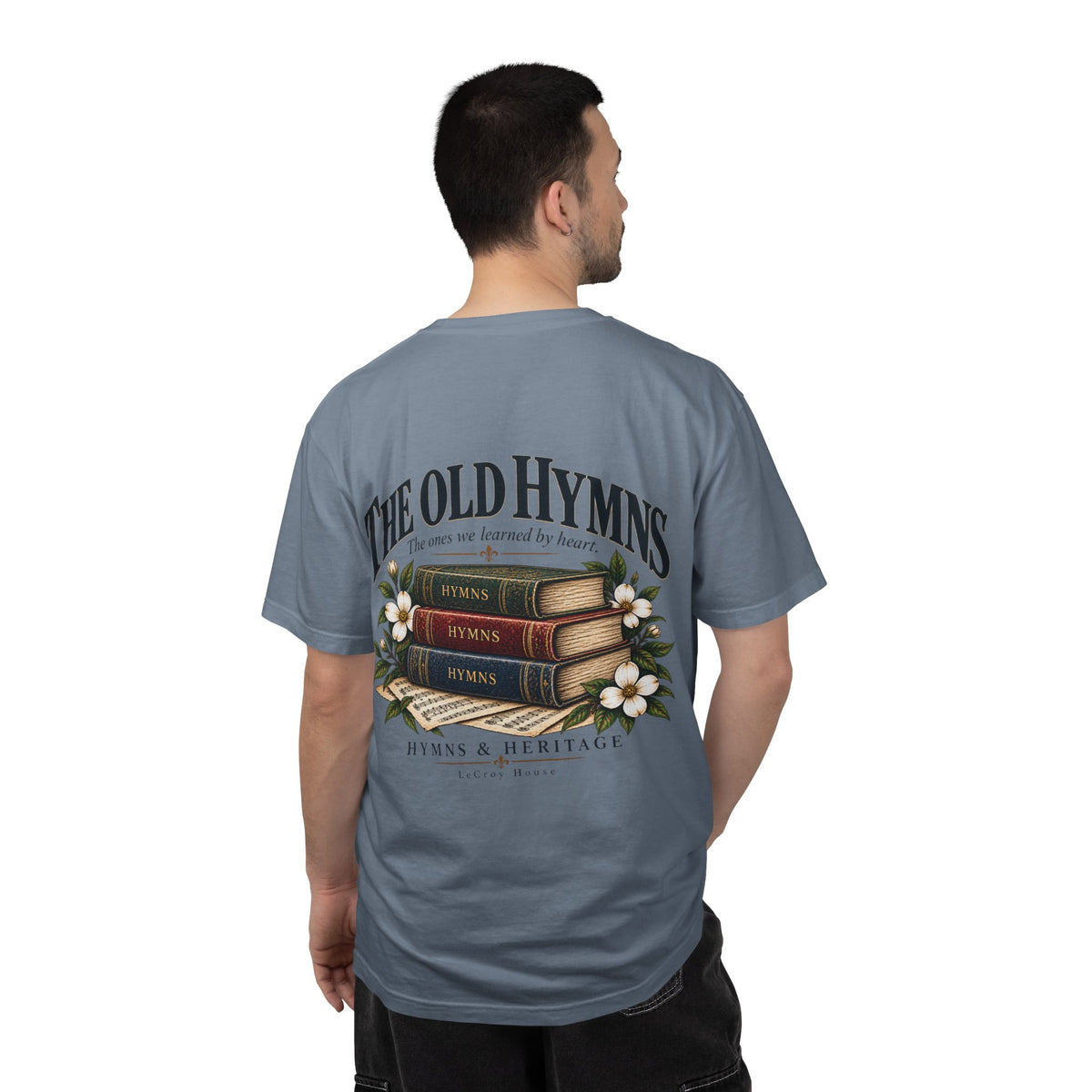 The Old Hymns T-Shirt — Vintage Hymnal Stack Christian Music Tee