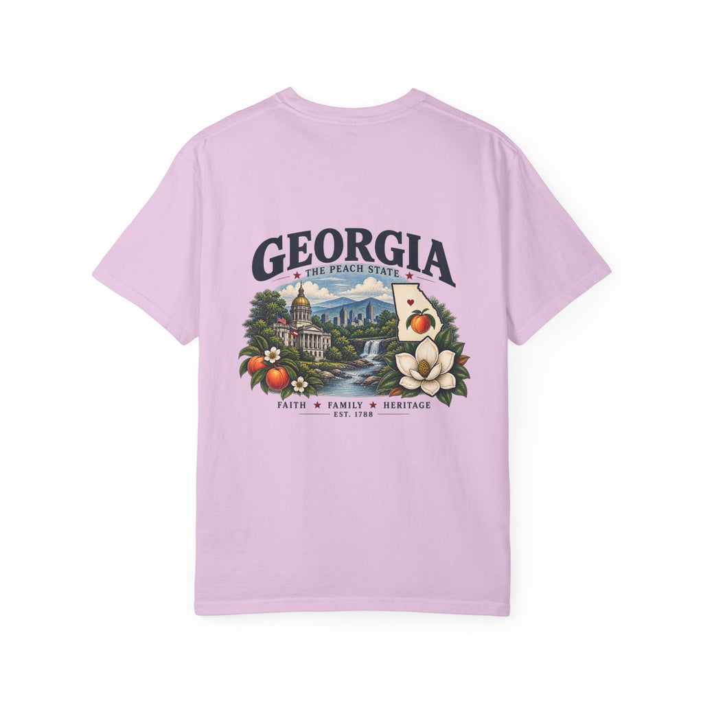 Georgia State T-Shirt — 'The Peach State' Scenic Back Print