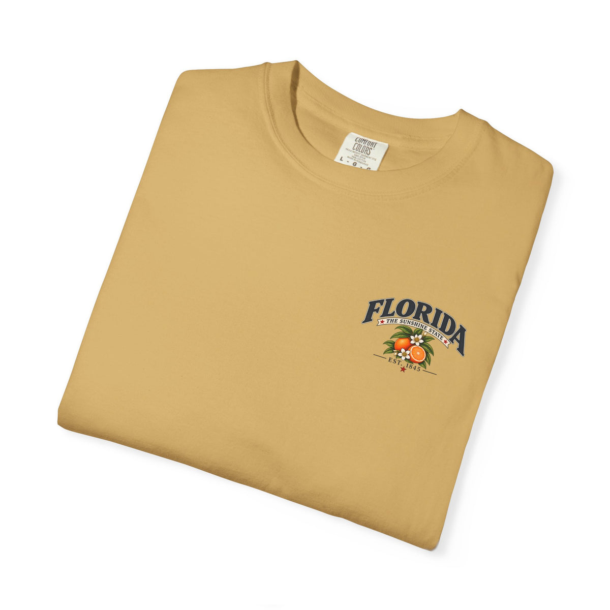 Florida Vintage Beach T-Shirt — Retro Sunset Palm & Orange Graphic