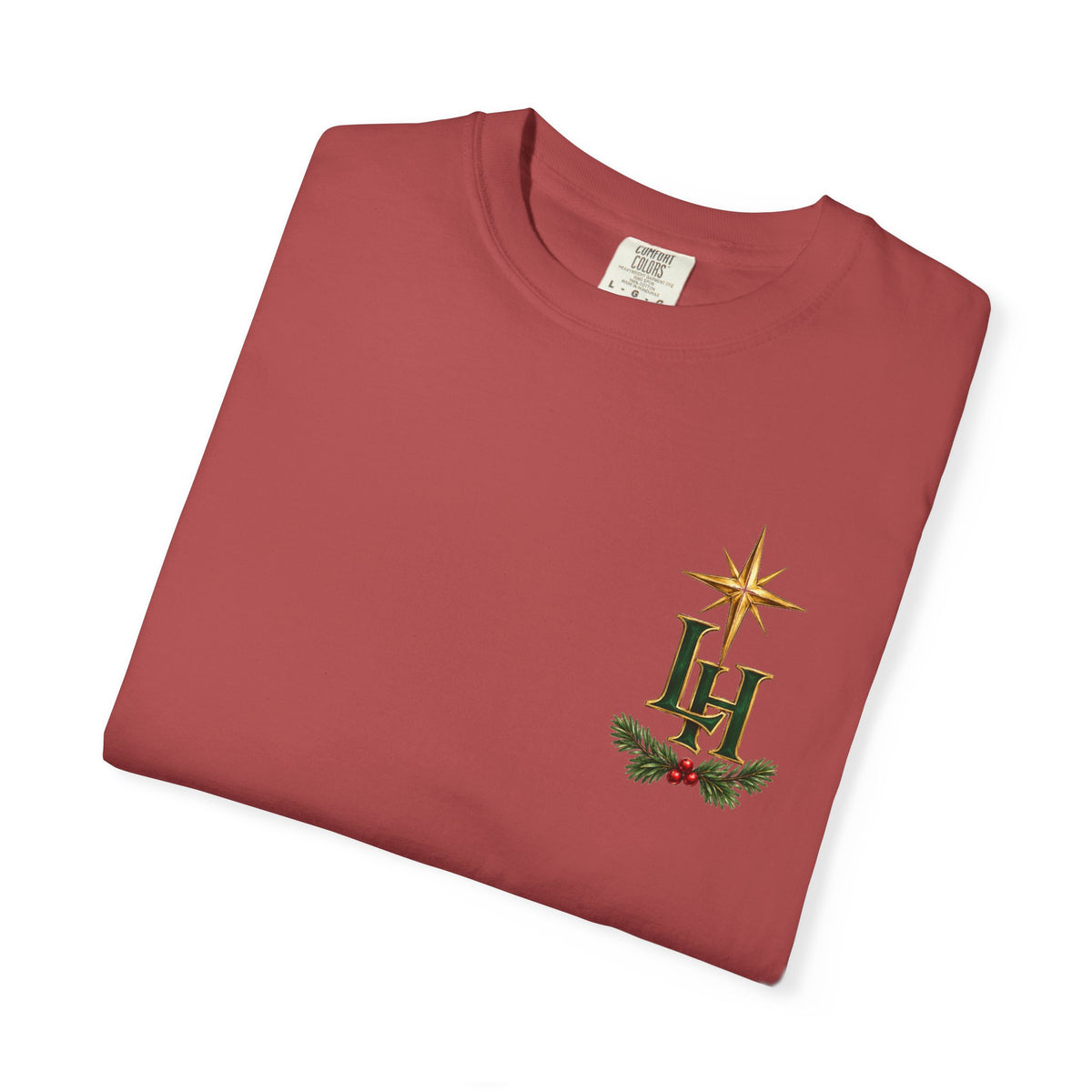 Christmas T-Shirt — "All Is Calm, All Is Bright" Church Scene Holiday Tee