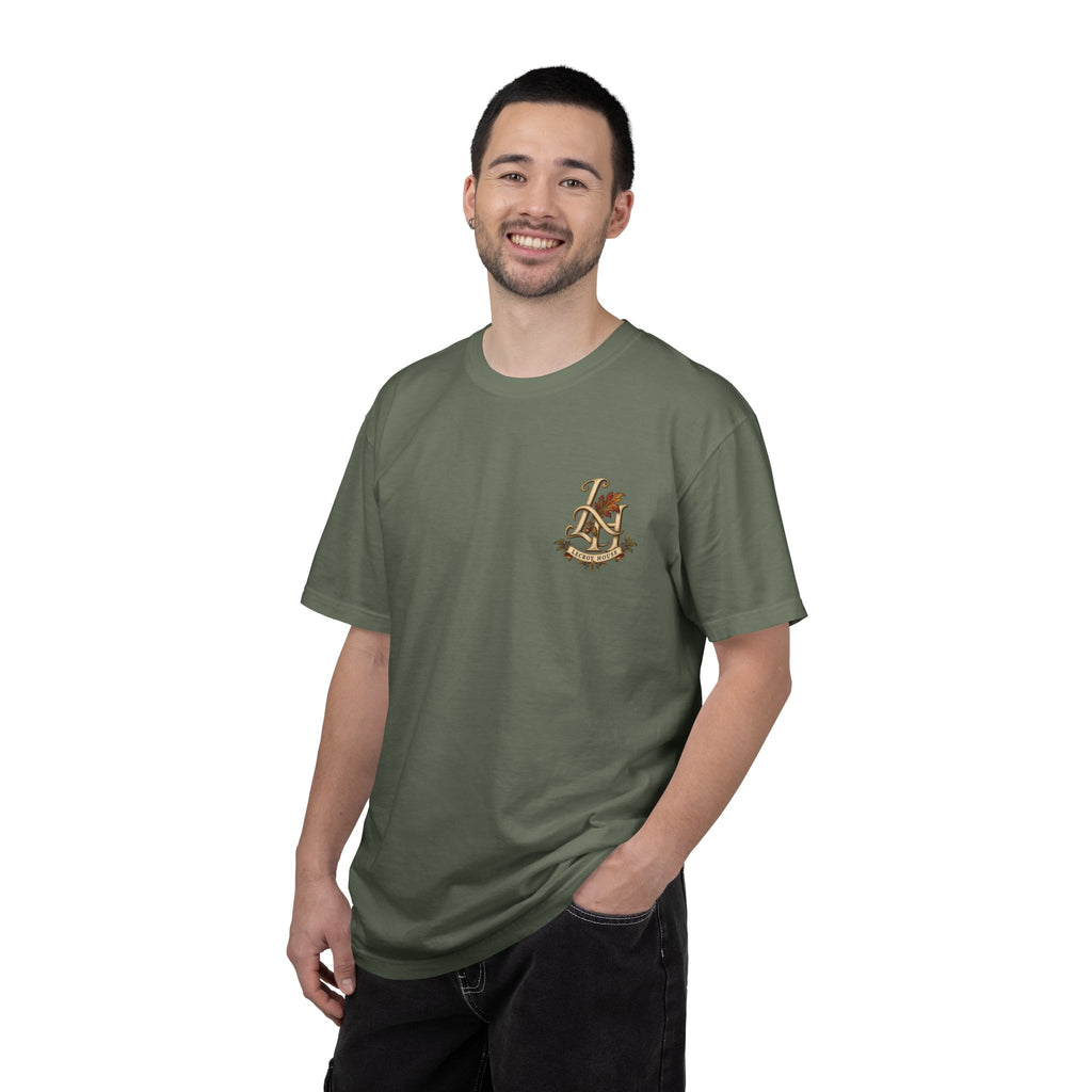 Harvest at the House Graphic T-Shirt — Fall Pumpkin Farmhouse Tee
