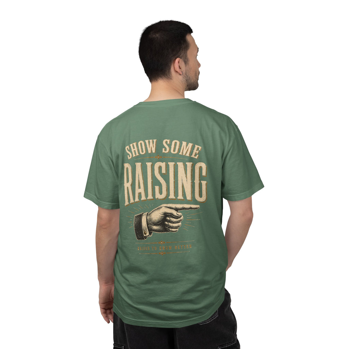 Show Some Raising T-Shirt — Vintage Pointing Hand Family Pride Tee