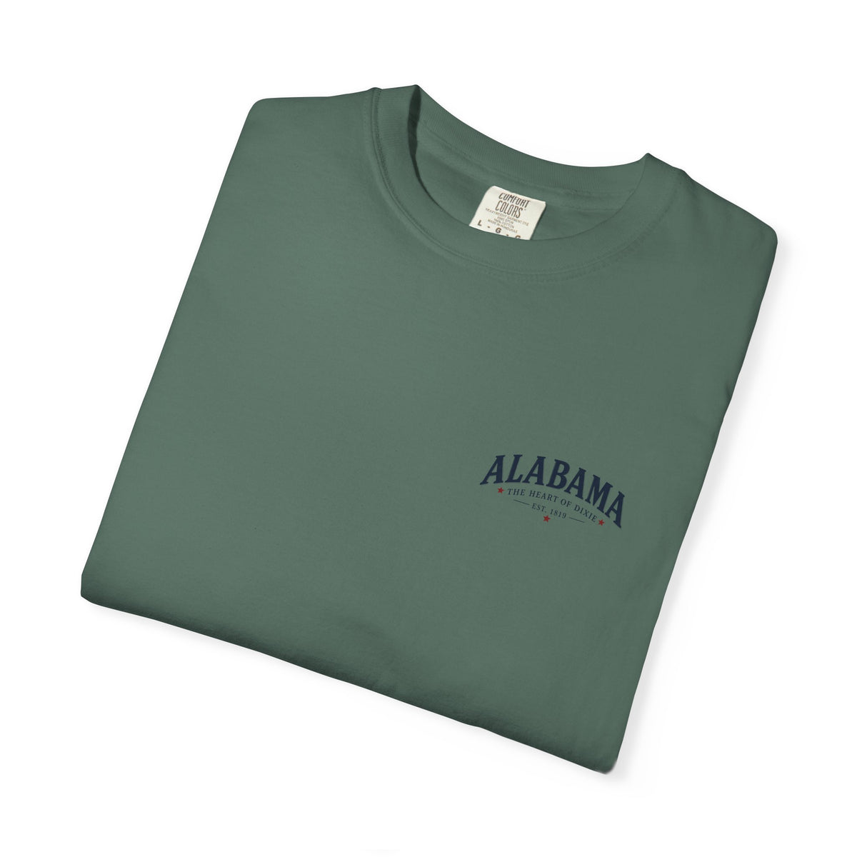 Alabama Heritage T-Shirt — State Scenic Back Print with Magnolia & Capitol