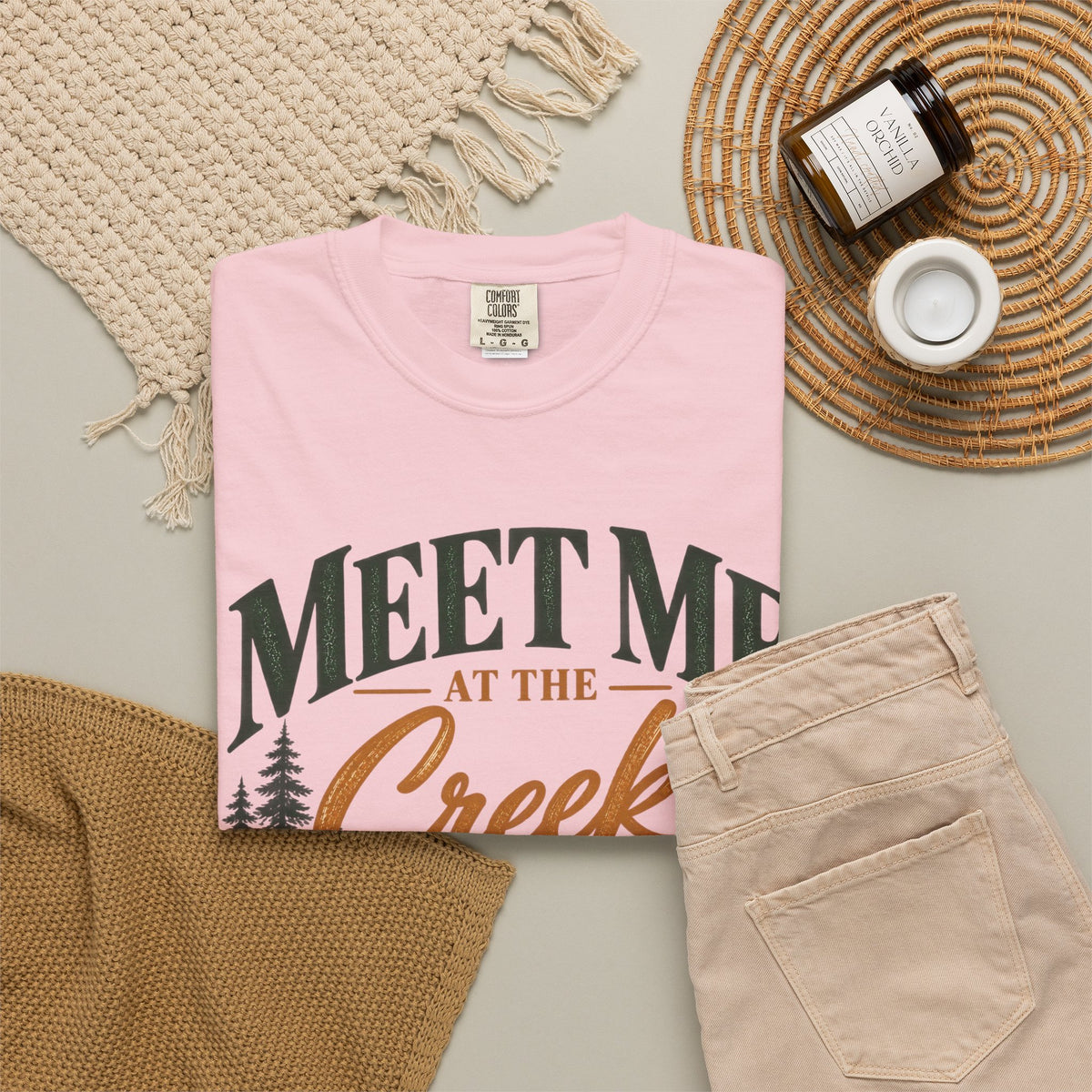 Meet Me at the Creek T-Shirt — Vintage Nature Graphic Tee for Outdoors Lovers