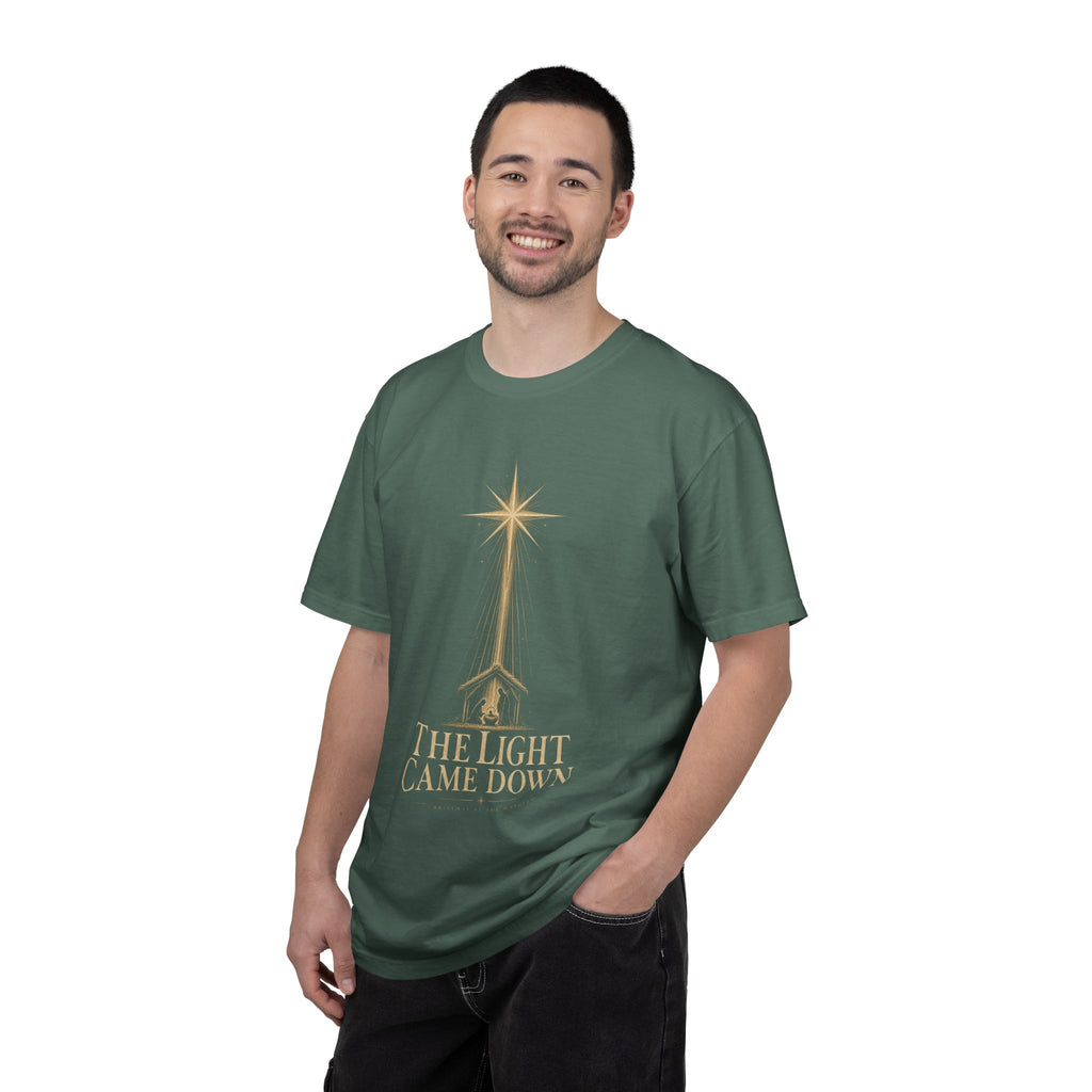 The Light Came Down T-Shirt — Nativity Christmas Star Tee