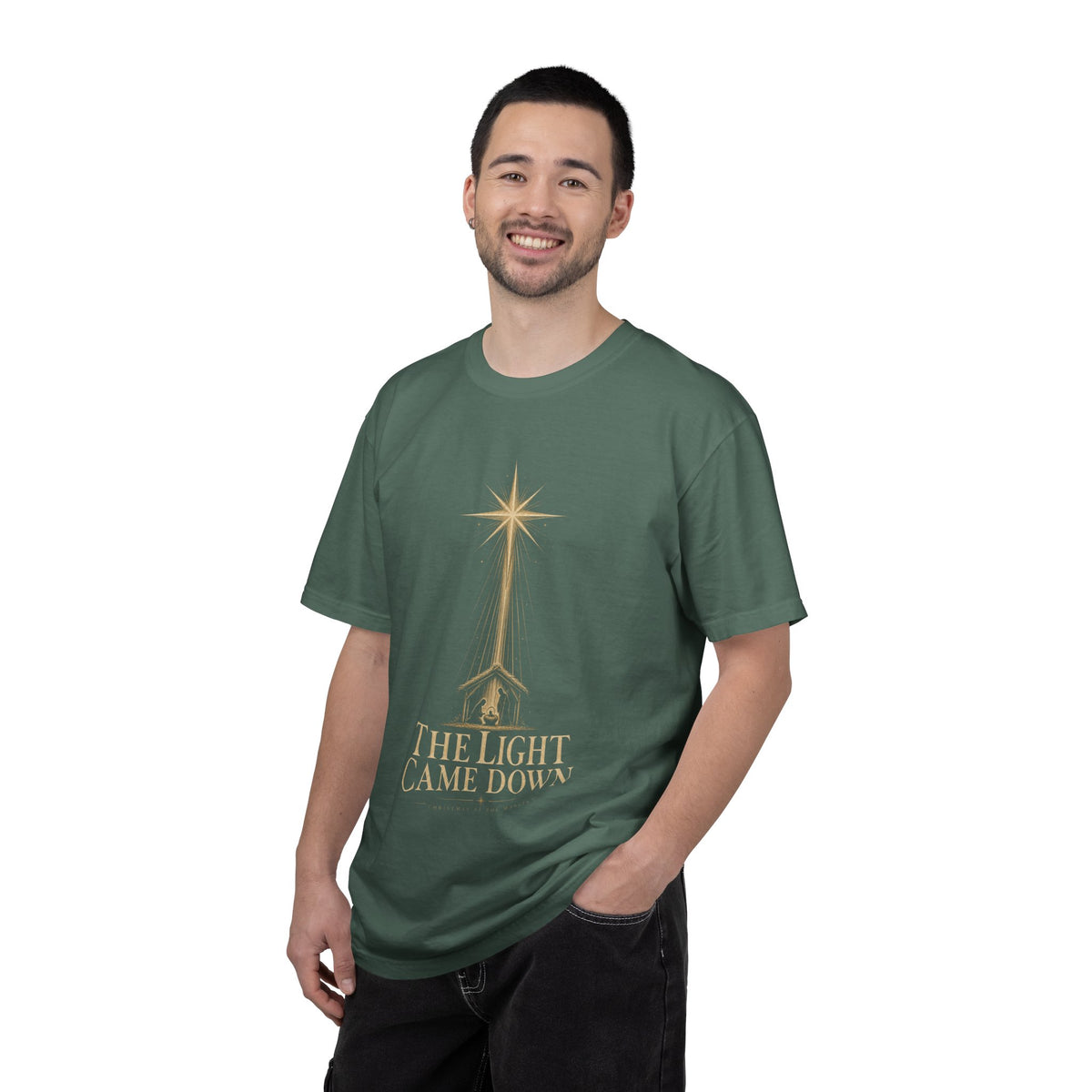 The Light Came Down T-Shirt — Nativity Christmas Star Tee