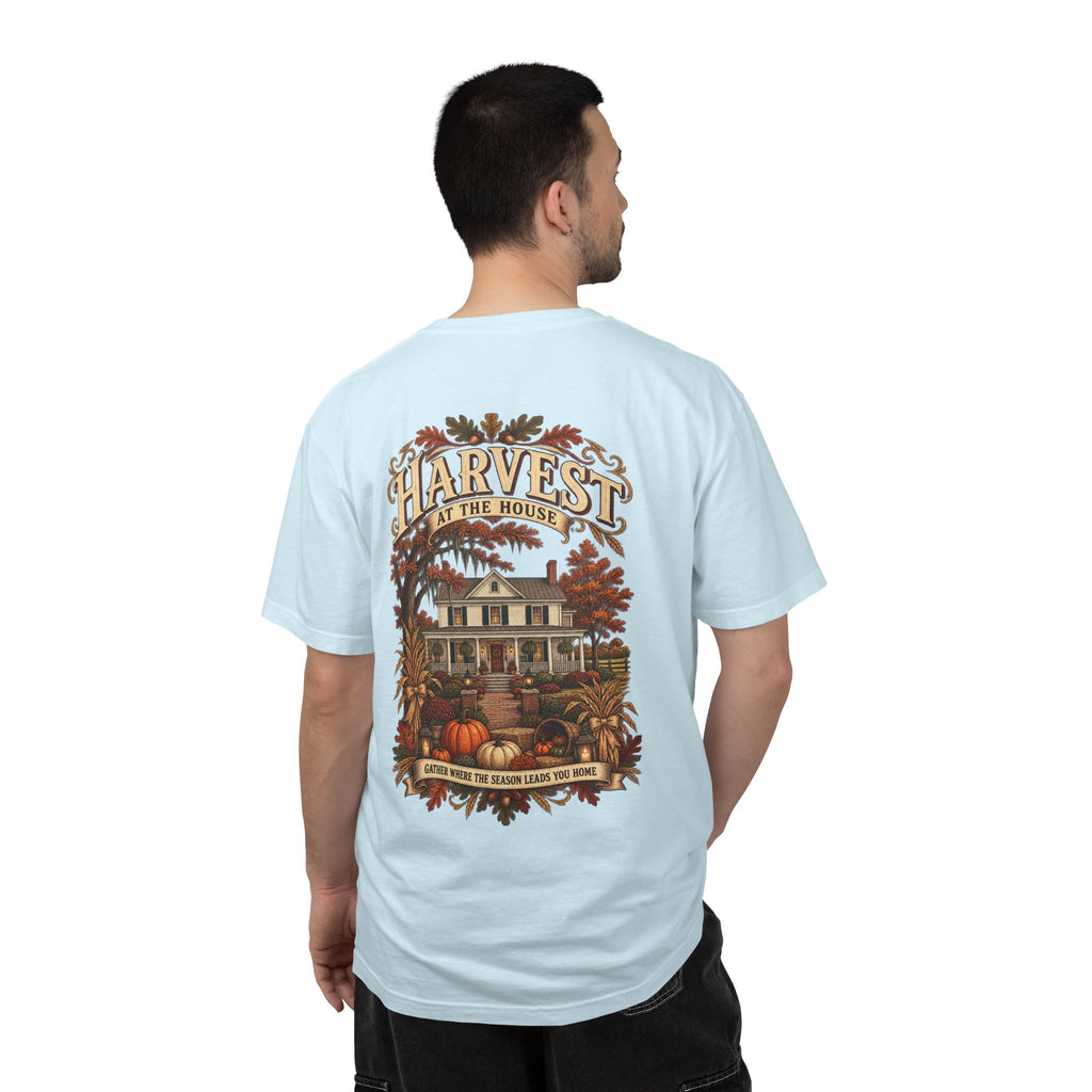 Harvest at the House Graphic T-Shirt — Fall Pumpkin Farmhouse Tee