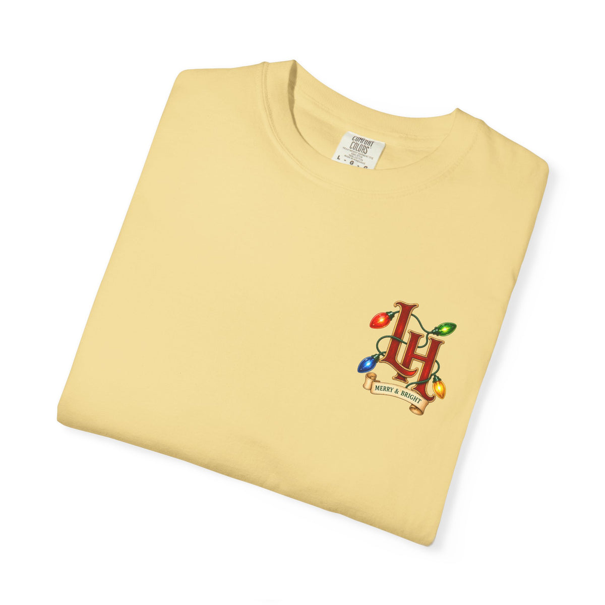 Merry & Bright Holiday T-Shirt — Christmas Lights Graphic Tee