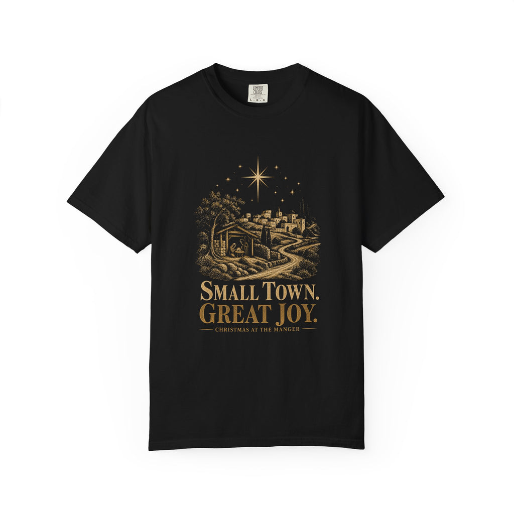 Small Town, Great Joy T‑Shirt — Vintage Christmas Holiday Tee