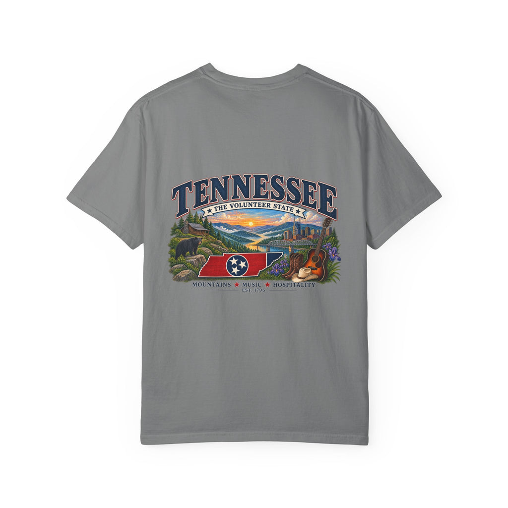 Tennessee Scenic T-Shirt — "Tennessee The Volunteer State" Vintage Travel Tee