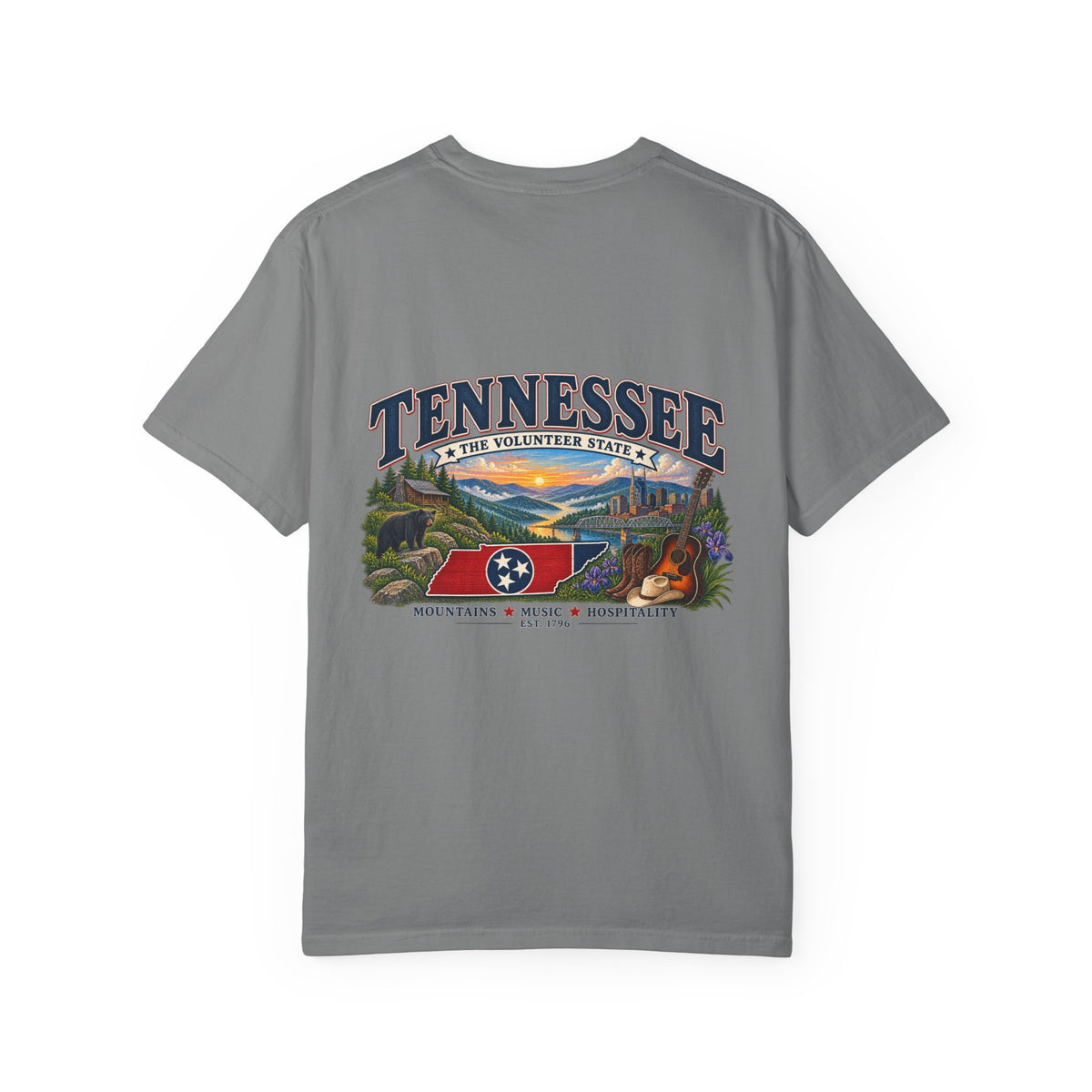 Tennessee Scenic T-Shirt — "Tennessee The Volunteer State" Vintage Travel Tee