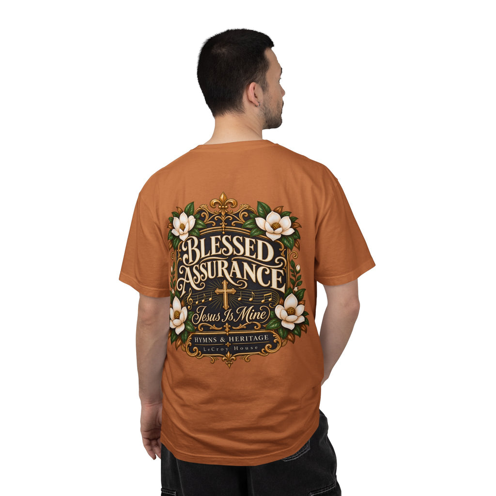 Blessed Assurance T-Shirt — "Jesus Is Mine" Floral Christian Tee