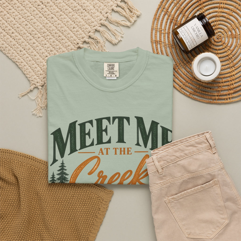 Meet Me at the Creek T-Shirt — Vintage Nature Graphic Tee for Outdoors Lovers