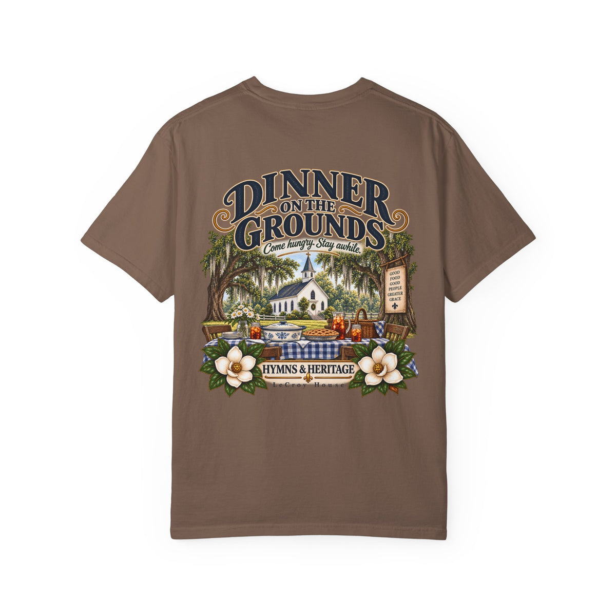 Dinner on the Grounds T-Shirt — Hymns & Heritage Southern Church Festival Tee