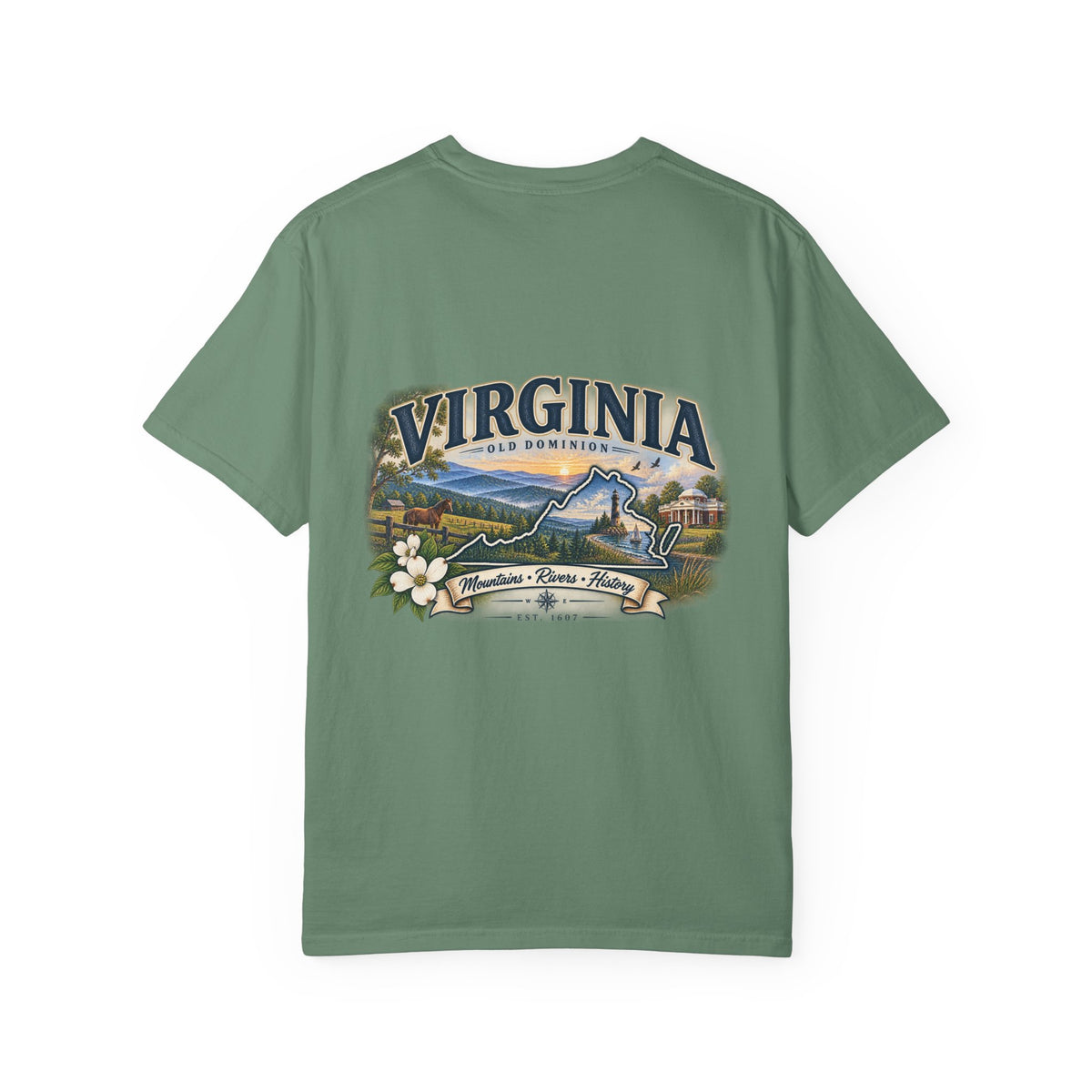 Virginia Scenic T-Shirt — Retro State Pride Design