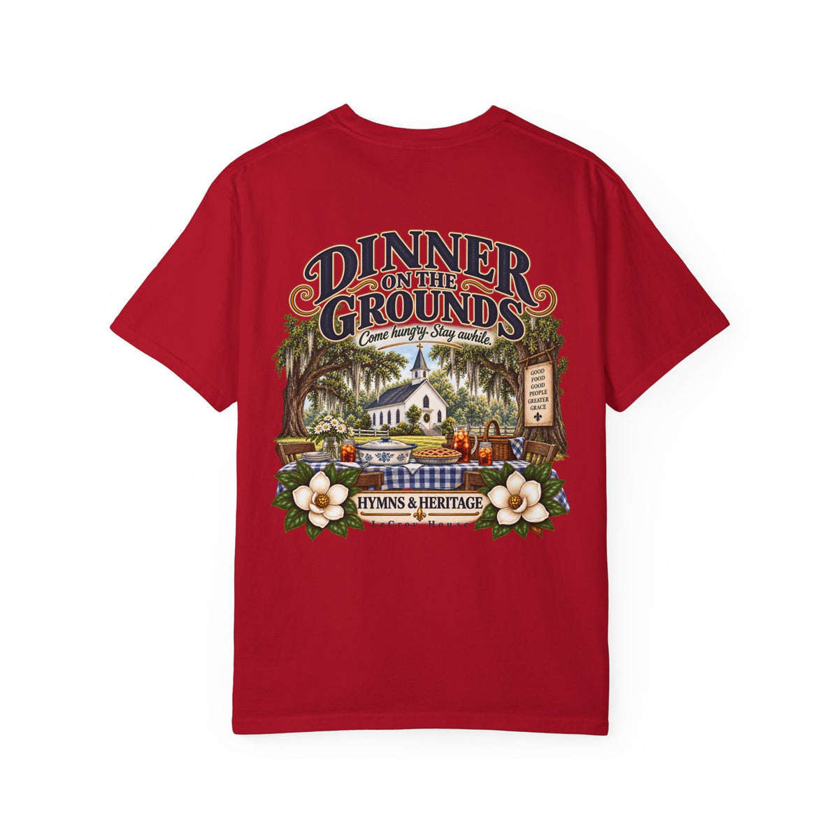 Dinner on the Grounds T-Shirt — Hymns & Heritage Southern Church Festival Tee