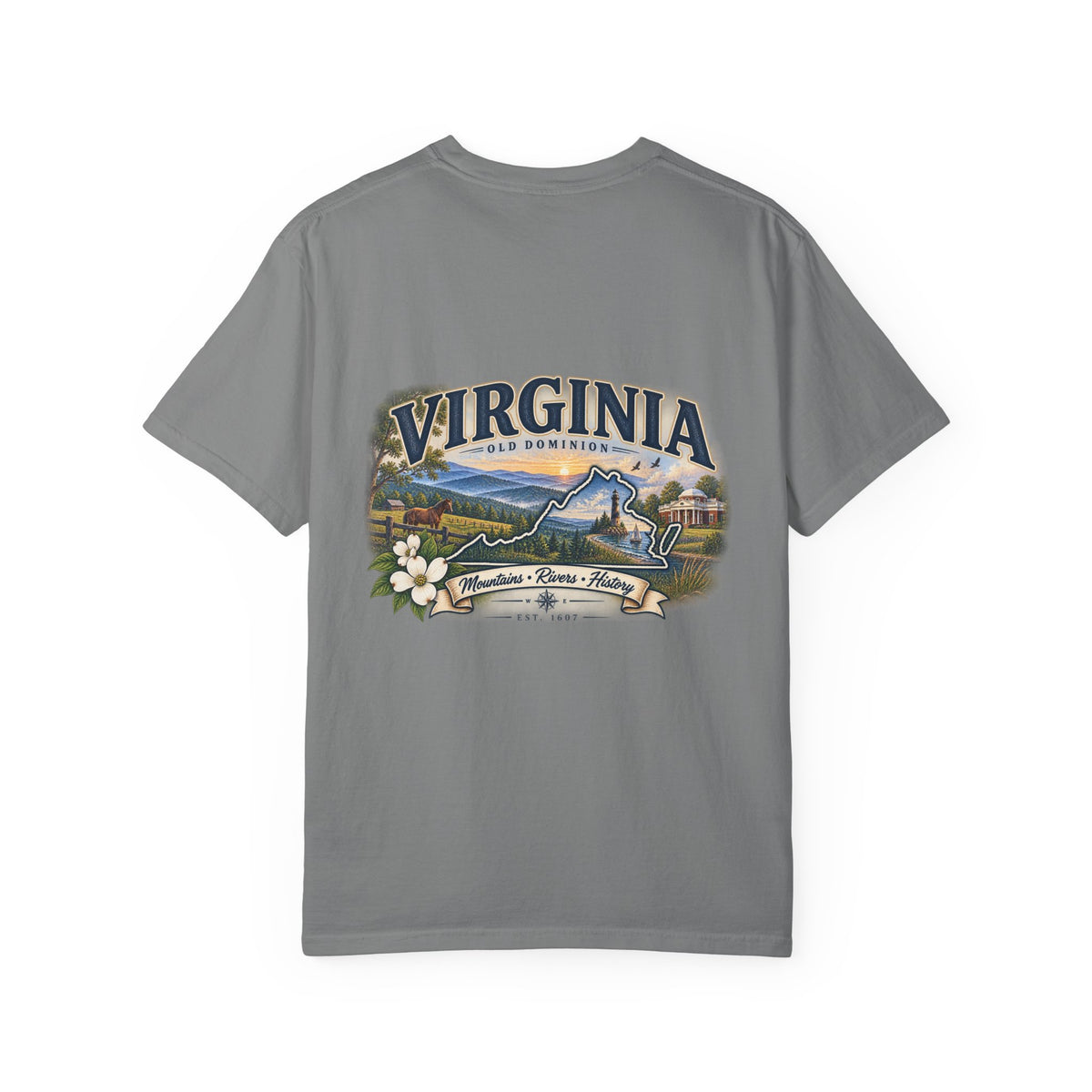 Virginia Scenic T-Shirt — Retro State Pride Design
