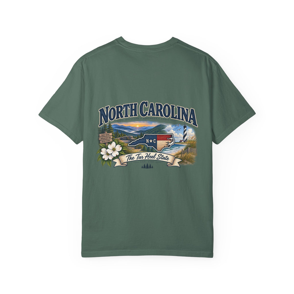 North Carolina State T-Shirt – 'The Tar Heel State' Scenic Tee