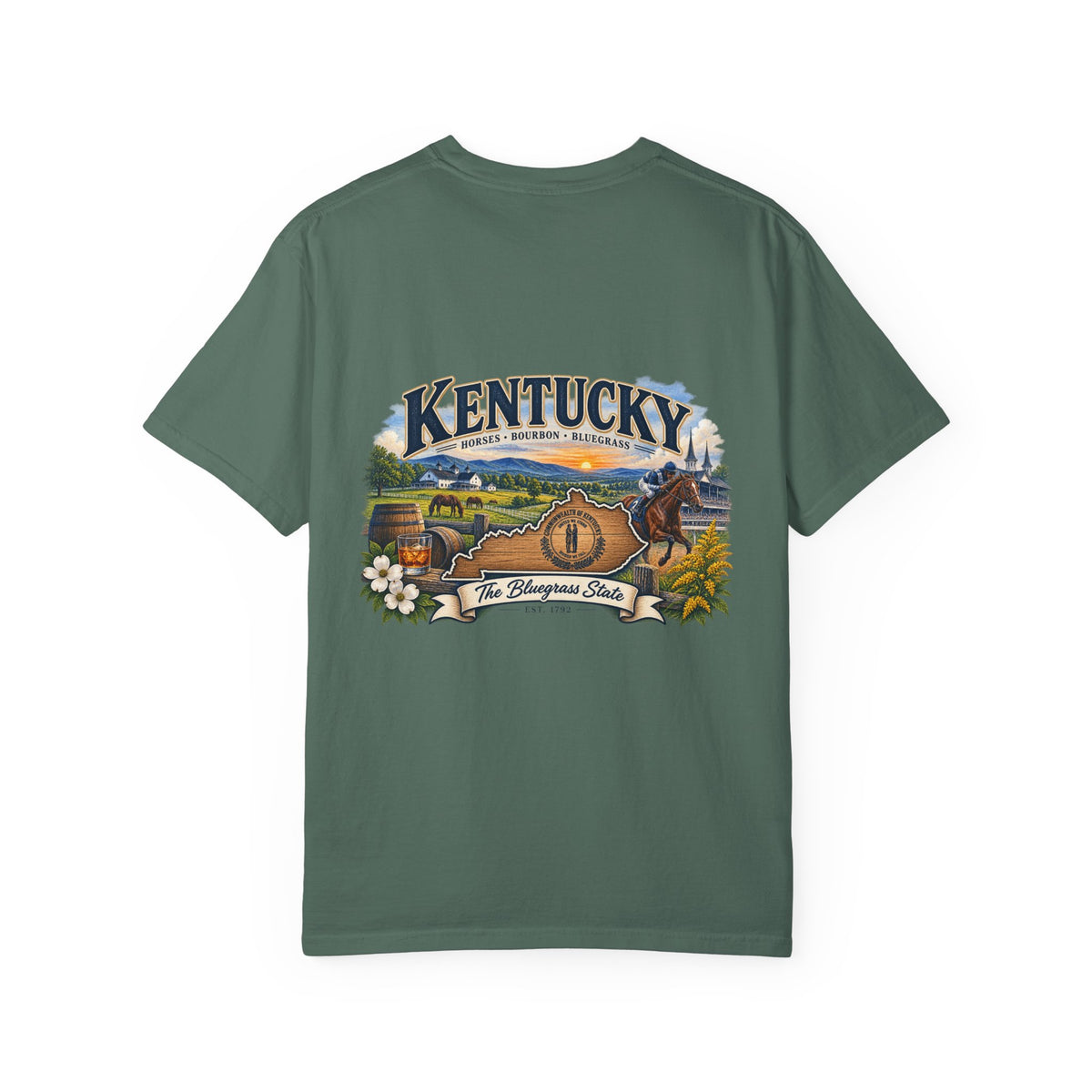 Kentucky Scenic Horseback T-Shirt — The Bluegrass State Graphic Tee